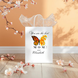 Floral Butterfly Personalized Gift Bag ミディアムペーパーバッグ