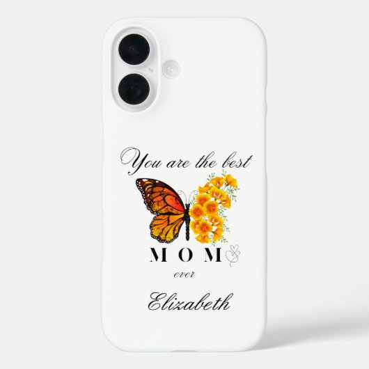 Floral Butterfly Personalized iPhone 16 case Case-Mate iPhoneケース (裏面)