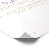 Floral Butterfly Shower Late Night Diapers Sign ポスター (角)