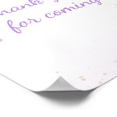 Floral Butterfly Shower Thank you for Coming Sign ポスター (角)