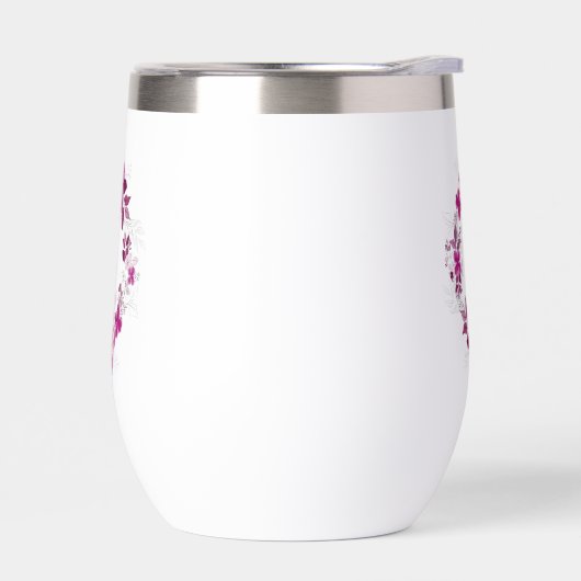 Floral Butterfly Stemless Wine Tumbler (左面)
