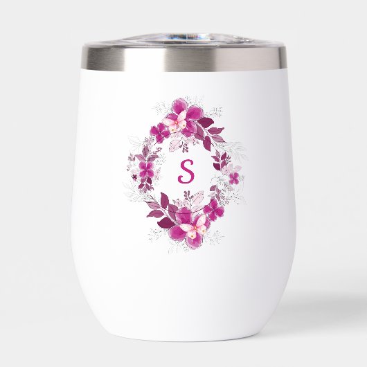 Floral Butterfly Stemless Wine Tumbler (正面)