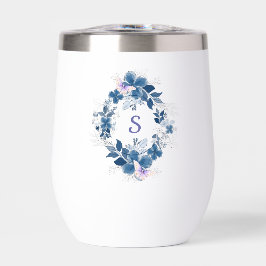 Floral Butterfly Stemless Wine Tumbler