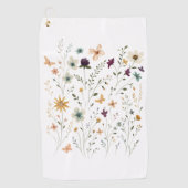 Floral & Butterfly,  Whimsical Garden-Inspired  ゴルフタオル (正面)