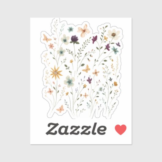 Floral & Butterfly,  Whimsical Garden-Inspired  シール (シート)