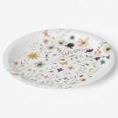 Floral & Butterfly,  Whimsical Garden-Inspired  ペーパープレート (アングル)