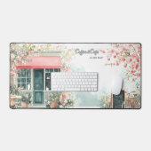 Floral Café in Spring Desk Mat デスクマット (キーボード&マウス)