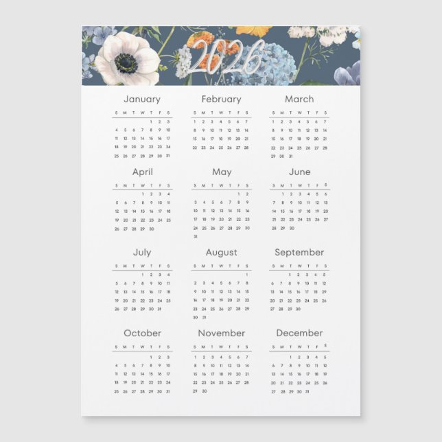 floral calendario 2026 (正面)