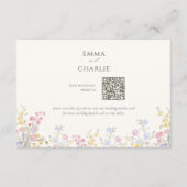 Floral Calligraphy QR Code Wedding Website エンクロージャーカード (正面)