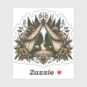 Floral Camping Tent Sticker | Die-Cut Sticker シール (シート)