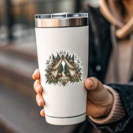 Floral Camping Tent Sticker | Die-Cut Sticker シール