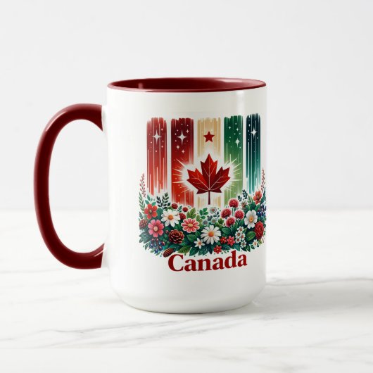 Floral Canada Day | Cute Canadian  マグカップ (左)