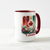 Floral Canada Day | Cute Canadian  マグカップ (正面右)