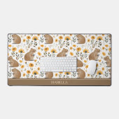 Floral Capybara Desk Mat デスクマット (キーボード&マウス)