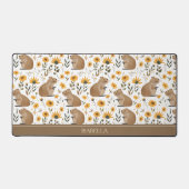 Floral Capybara Desk Mat デスクマット (正面)