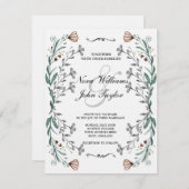 Floral Card for a wedding 招待状 (正面/裏面)