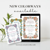 Floral Card Shower 60th Birthday Invitation 招待状