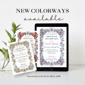 Floral Card Shower Birthday Invitation 招待状