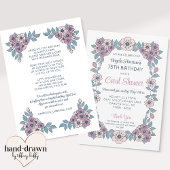 Floral Card Shower Birthday Invitation 招待状