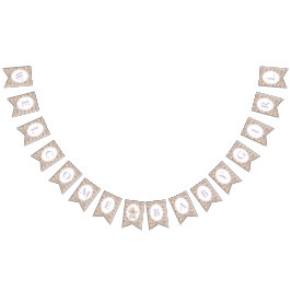 Floral Carriage Baby Shower Lavender Welcome バンティングフラッグ