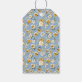 Floral Carriage Baby Shower Thank You | Blue ギフトタグ (裏面)