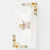 Floral Carriage Baby Shower Welcome Banner | Blush 横断幕 (縦)