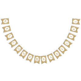 Floral Carriage Bunting Banner | Gold Welcome Baby バンティングフラッグ