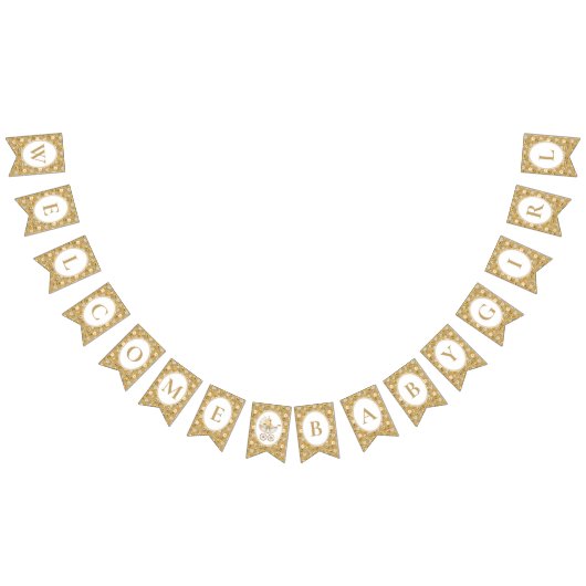 Floral Carriage Bunting Banner | Gold Welcome Baby バンティングフラッグ (全)