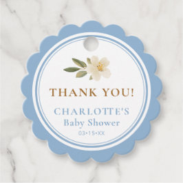 Floral Carriage Thank You Tag | Blue Baby Shower フェイバータグ