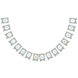 Floral Carriage Welcome Baby Boy Bunting Banner  バンティングフラッグ