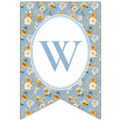 Floral Carriage Welcome Baby Boy Bunting Banner  バンティングフラッグ (第1の旗)