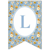 Floral Carriage Welcome Baby Boy Bunting Banner  バンティングフラッグ (第3の旗)