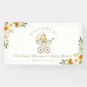 Floral Carriage Welcome Baby Shower | Neutral 横断幕 (横)