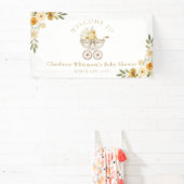 Floral Carriage Welcome Baby Shower | Neutral 横断幕 (インサイチュ)
