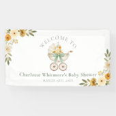 Floral Carriage Welcome Banner | Sage Green 横断幕 (横)