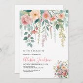 Floral Cascade Retirement Party Invitation  招待状 (正面/裏面)