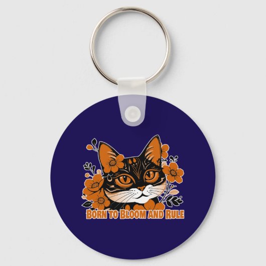 Floral Cat  キーホルダー (正面)