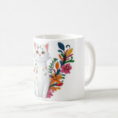 Floral Cat コーヒーマグカップ (正面右)