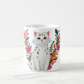 Floral Cat コーヒーマグカップ