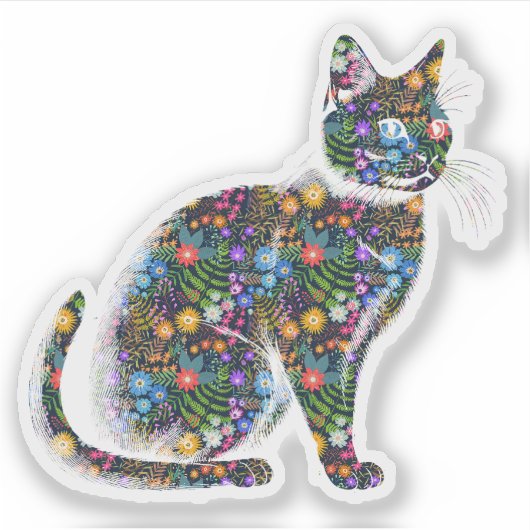 floral cat シール (正面)
