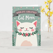 Floral Cat Mothers Day Card カード (黄色い花)