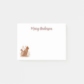 Floral Cat Stationery Celestial Botanical Pet Gift ポストイット (正面)