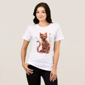 Floral Cat T-Shirt | Cute Aesthetic Cat Lover Tee  トライブレンドＴシャツ (正面全面)