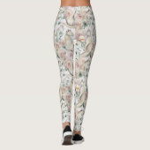 Floral Cats Elegant Aesthetic Pattern レギンス (裏面)