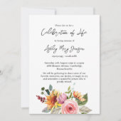 Floral Celebration of Life Funeral 招待状 (正面)