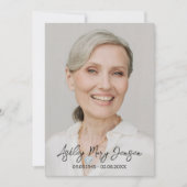 Floral Celebration of Life Photo Funeral 招待状 (正面)