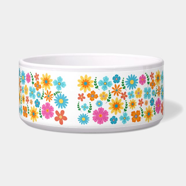 Floral Ceramic Pet Bowl ボウル (右)
