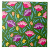 Floral Ceramic Tile タイル (正面)