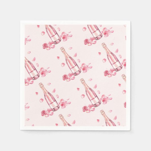  Floral Champagne | Bridal Shower Brunch スタンダードカクテルナプキン (正面)