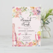  Floral Champagne | Bridal Shower Brunch 招待状 (スタンド正面)